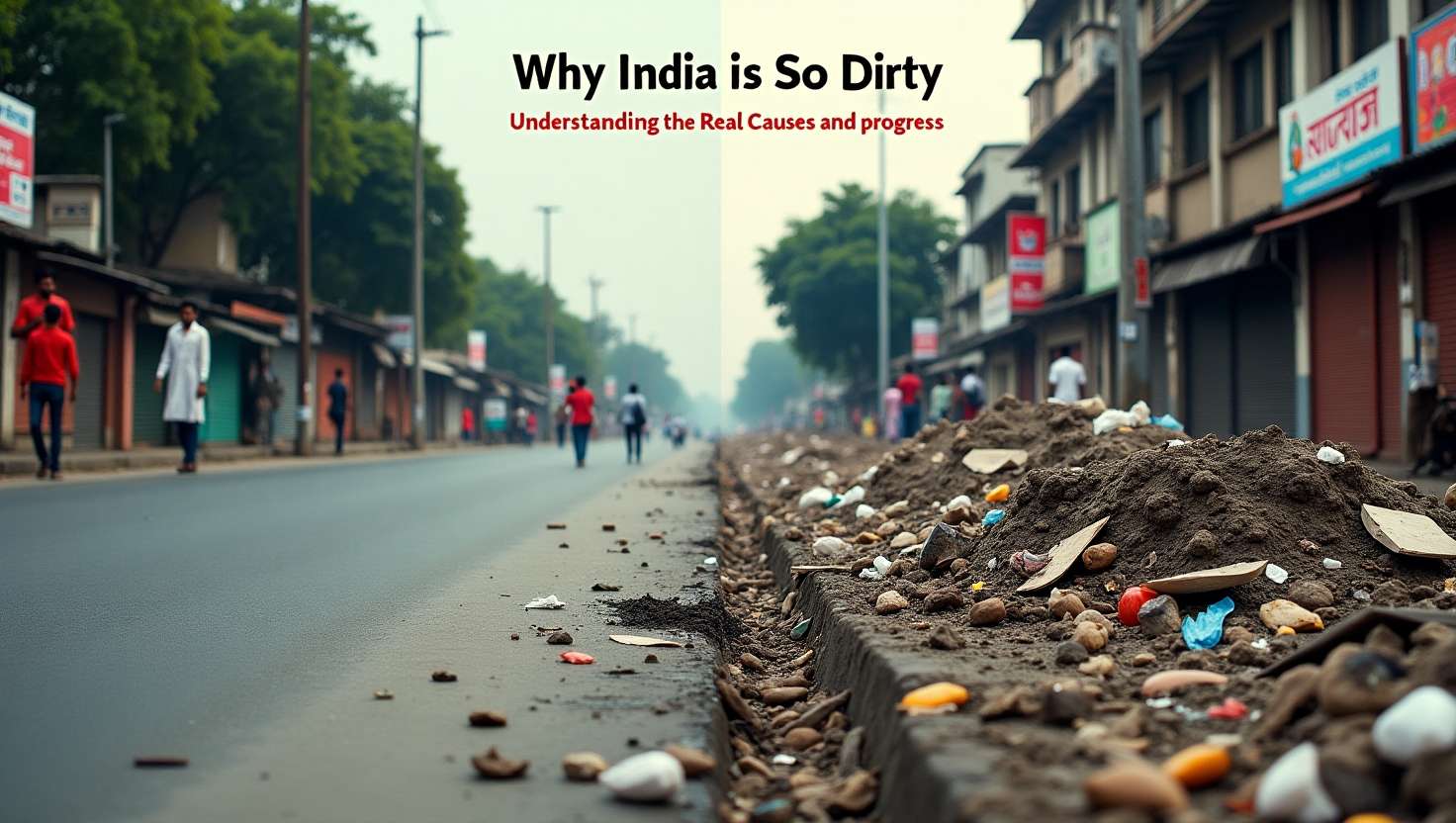 Why India is so dirty - causes and solutions visual representation